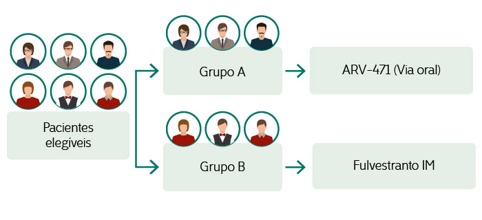 Ilustração do tipo de randomização do tratamento