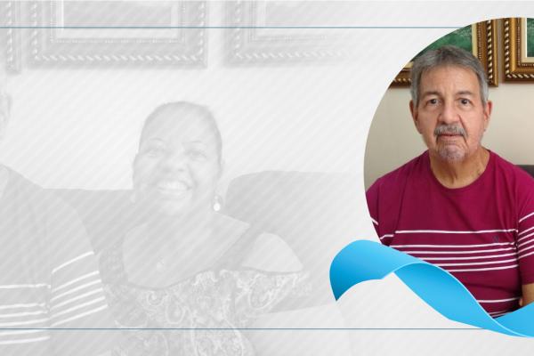 Senhor Wagner sentado ao lado direito de sua esposa