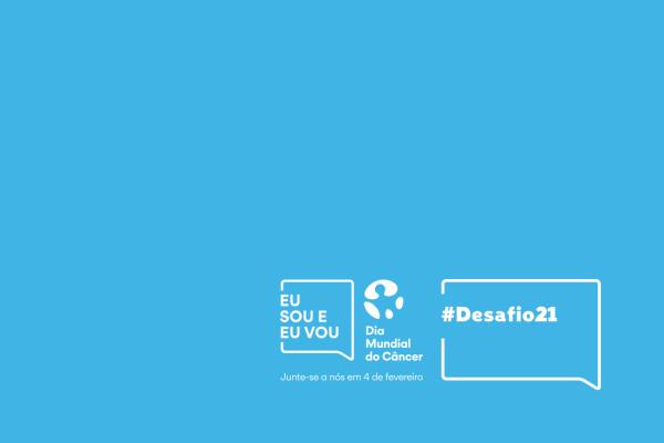 Imagem azul com logomarca do Desafio 21 