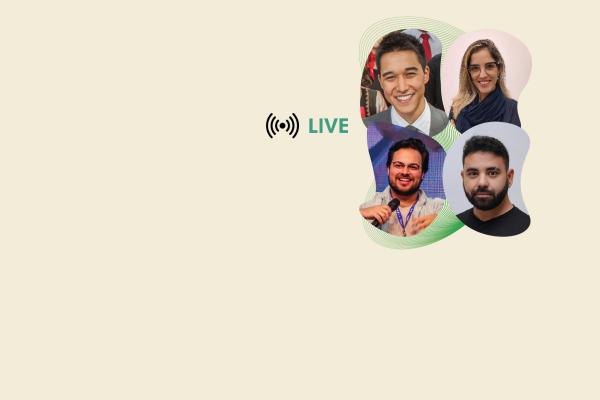 Fotos dos participantes da live