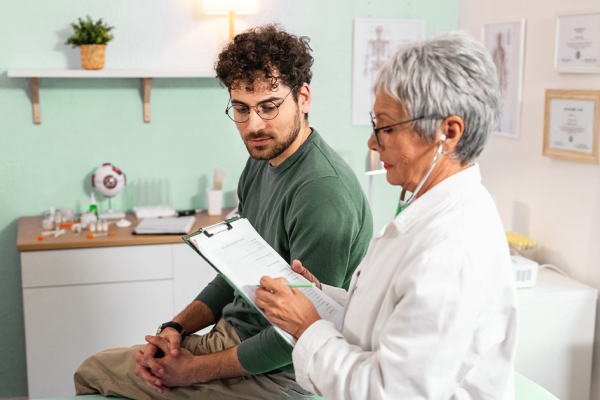 Jovem em consulta preventiva