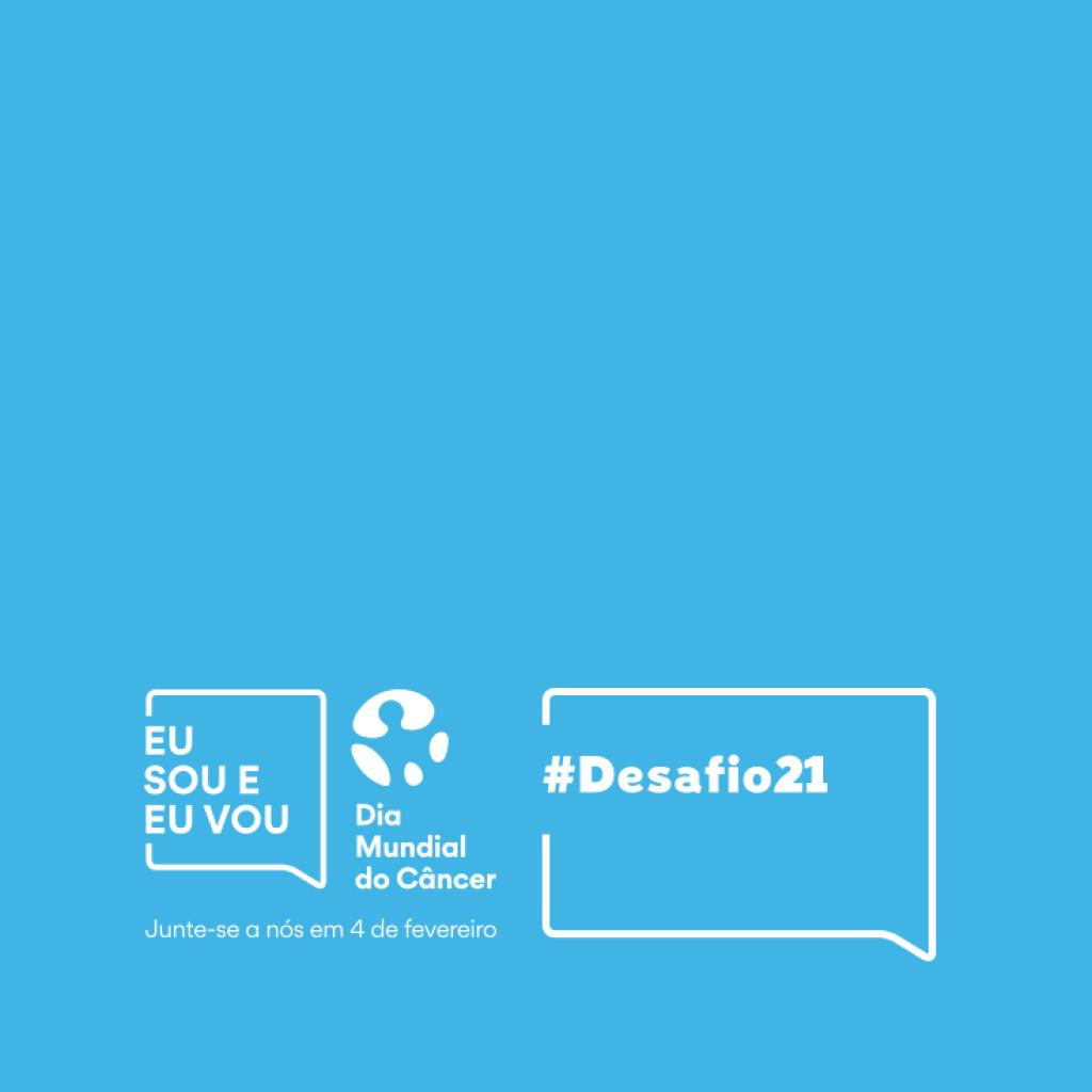 Imagem azul com logomarca do Desafio 21 
