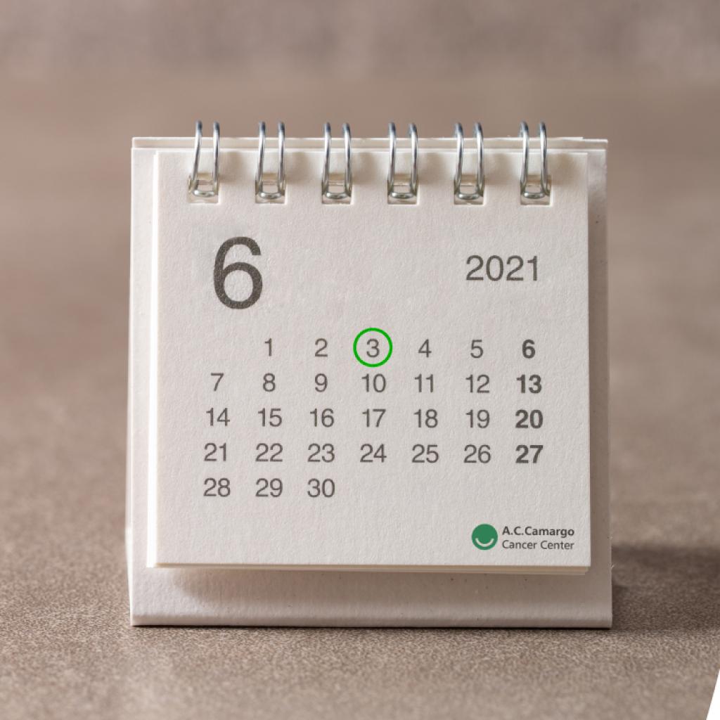 Imagem de um calendário, com o dia 3 de junho destacado