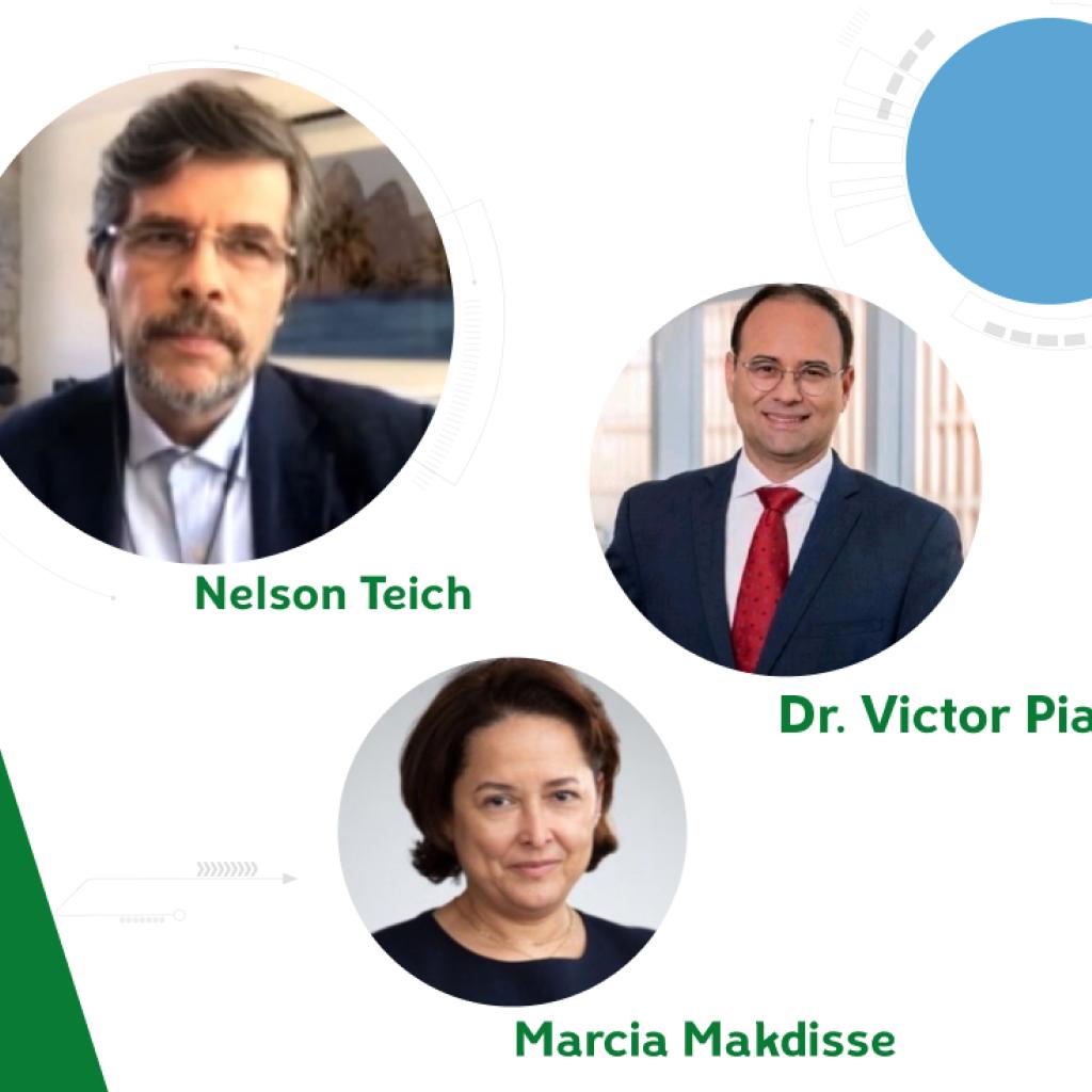 Montagem com as fotos dos convidados do Next: Nelson Teich, Dr. Victor Piana e Marcia Makdise 