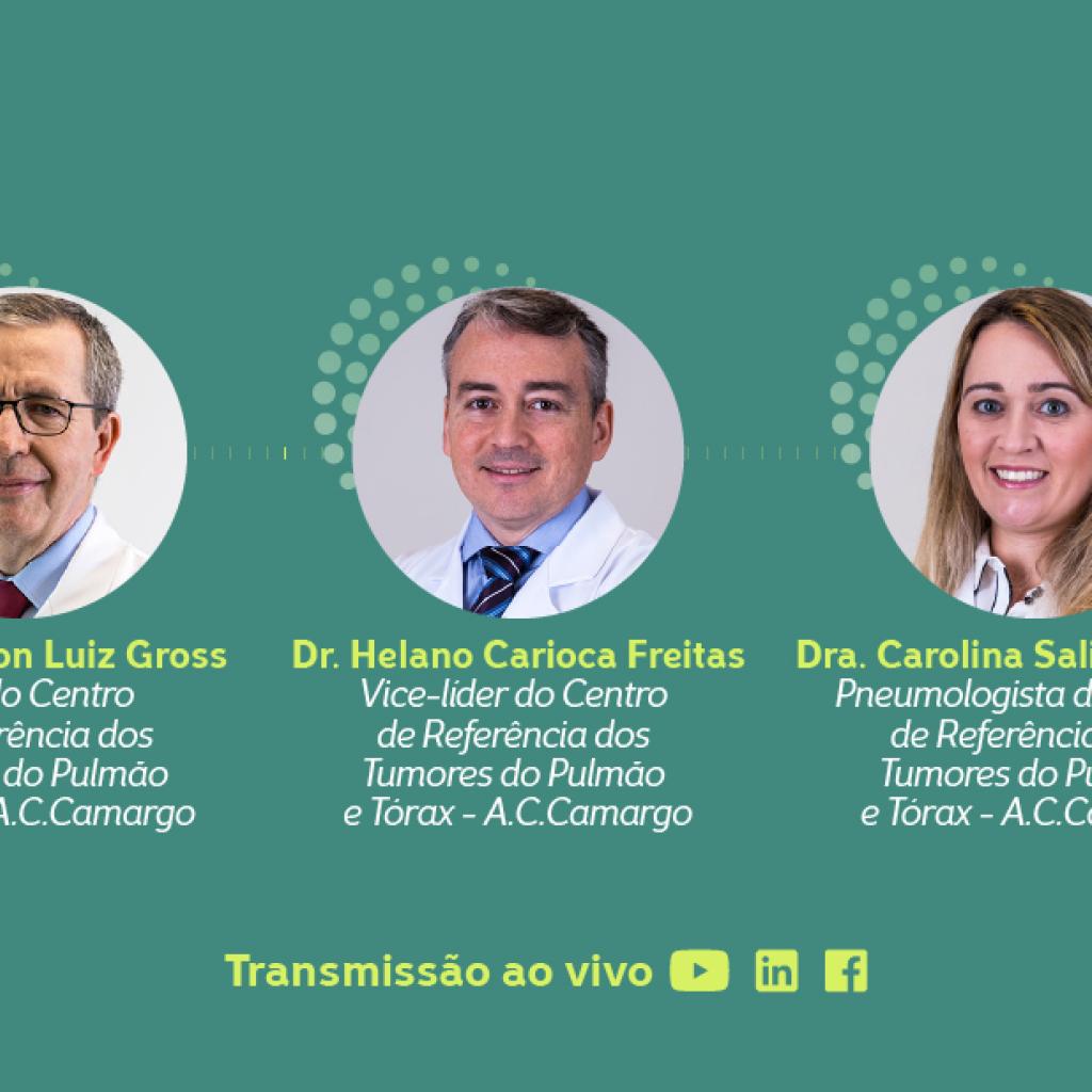 Foto dos participantes da live com fundo verde
