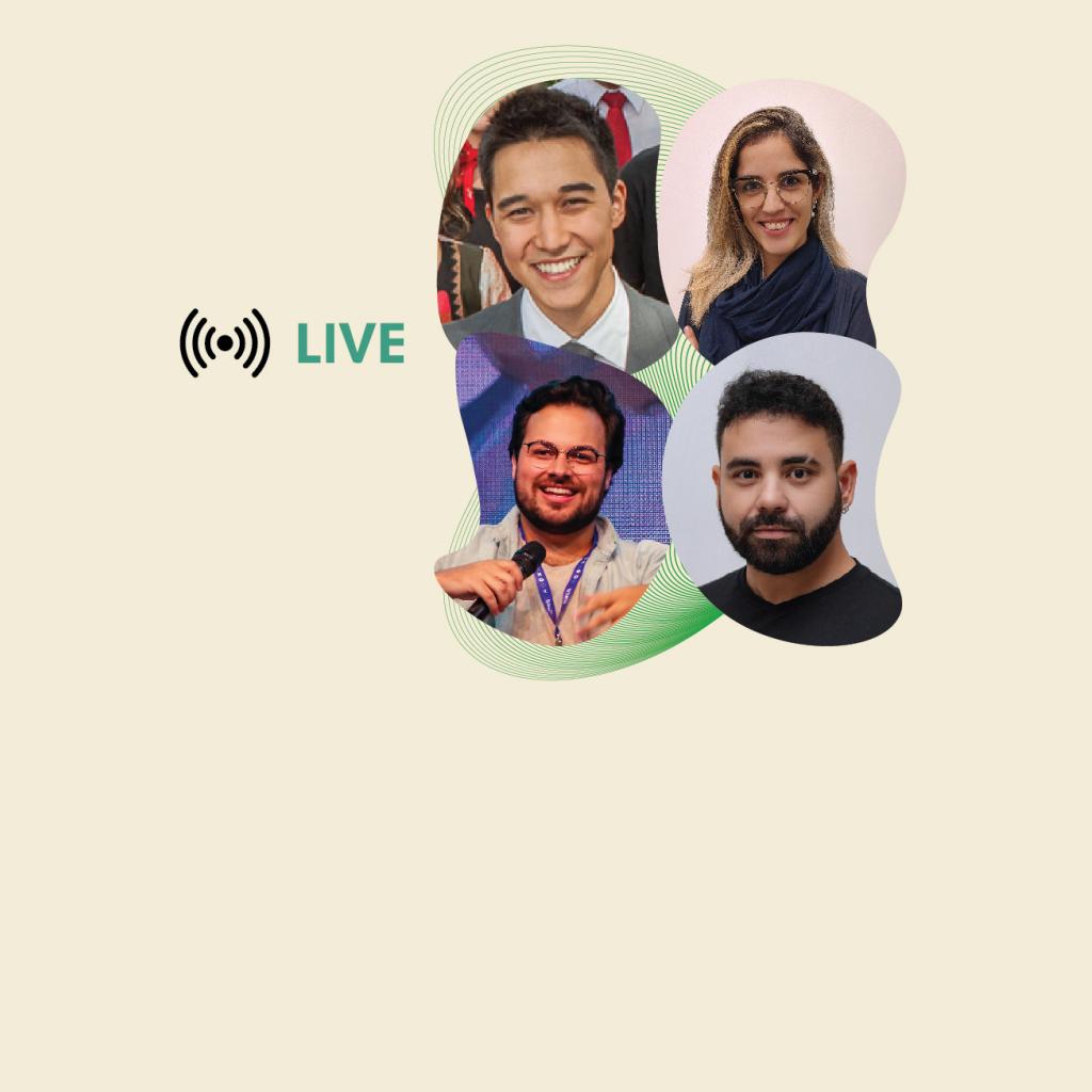 Fotos dos participantes da live