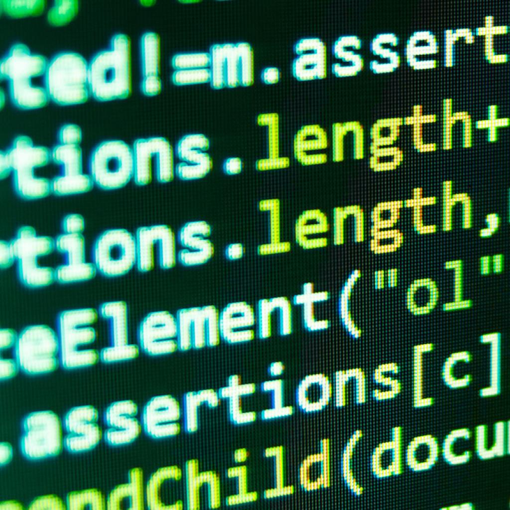 Um tela com códigos de programação