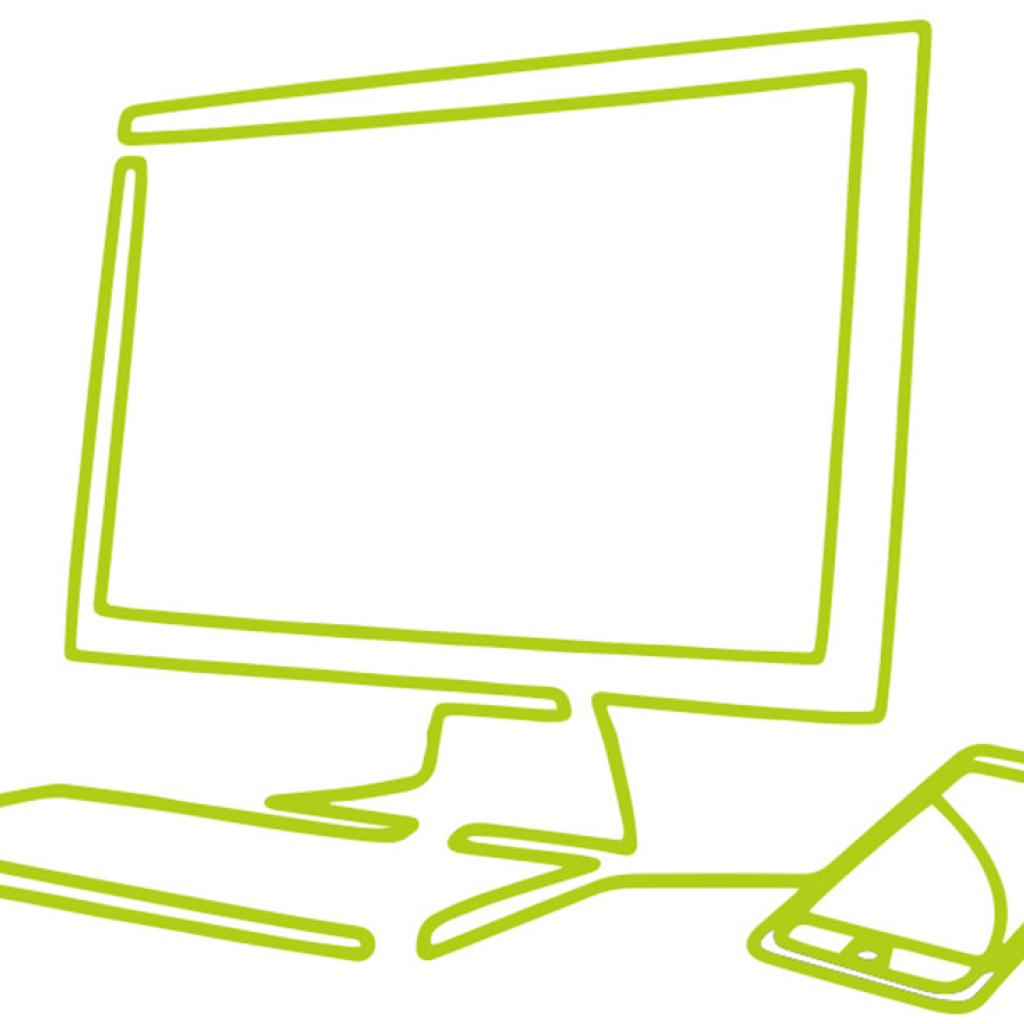 Ilustração de um computador e um smartphone